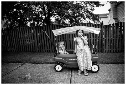 Naperville Children Lifestyle Portrait - Cinderella with Wagon