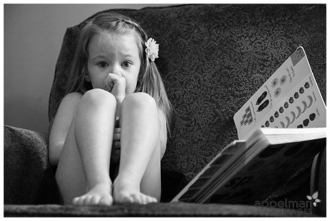 Storytelling Naperville Family Photography - Child in Chair with Book