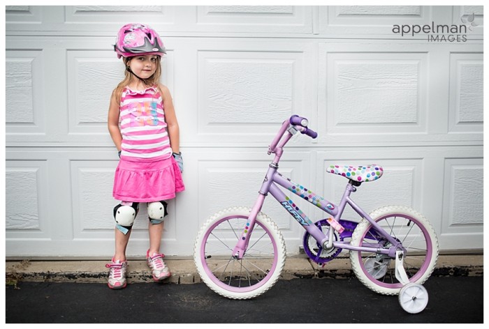 LIttle Biker Girl Glitter Purple and Pink Huffy Bike Naperville lifestyle Family photographer 223-365 2014