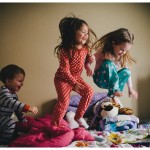Little Kids Jumping on a Bed Family Pictures color 10-365 2014