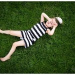 Alice in Wonderland Stripes Little girl in black and white stripes on grass Naperville Child Photographer 180-365 2014