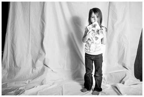 Naperville Child Photographer Honest cool custom portraits of children valentines girl bw photo