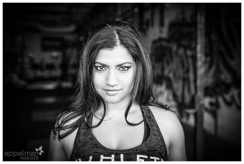 Attitude Woman in Gym crossfit makes you strong Naperville Glamour Photographer