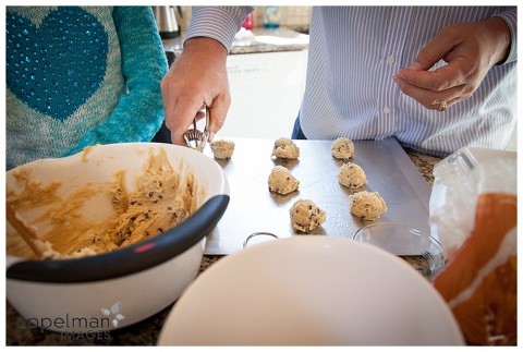 White Eagle Family Photographer making cookies at home in Naperville