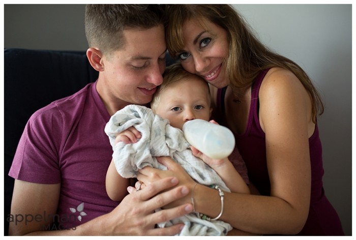 Sweet family in purple by naperville photographer for families lifestyle photography