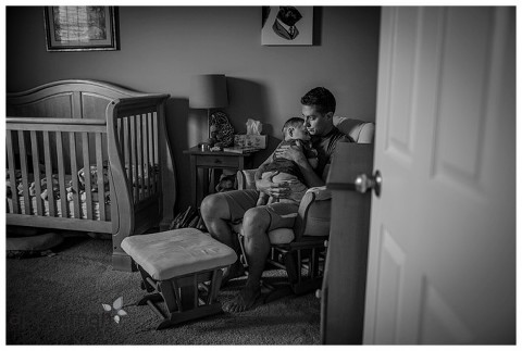 quiet moment daddy and baby nap time naperville family photographer