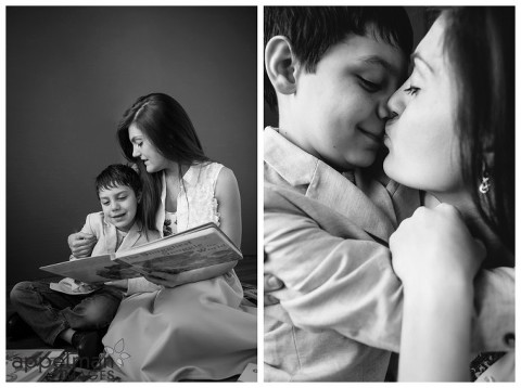 Mama Minis Naperville Photographer 2015 Mother and Child bw diptych 1