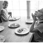 Chowing down breakfast at home lifestyle photography oswego il