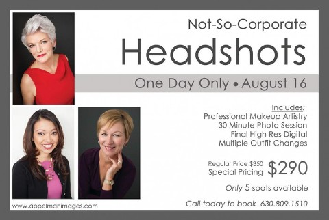 Naperville not so corporate headshot day makeup makeover included