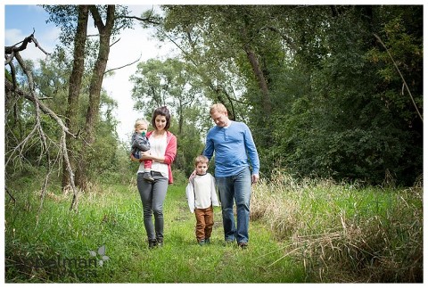 Lifestyle family portrait in Naperville autumn fall