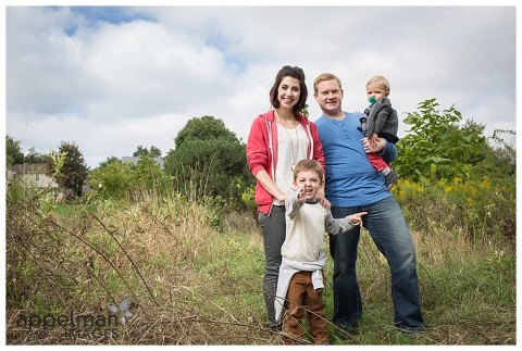 Lively family portrait in fall by family photographer in naperville