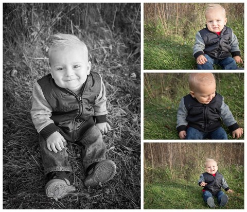 Sweet 1 year old photos outside in fall