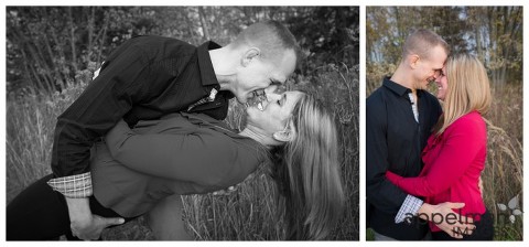 Sweet couple in red and black and white family mini session collage