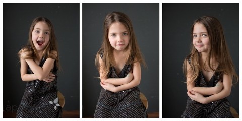 Little girl personality portraits in sparkly dress birthday childrens photographer naperville