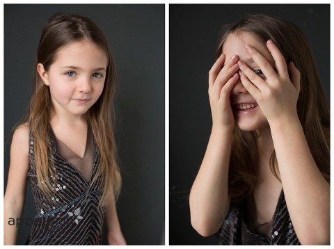 Young model in dress and loose hair peeking thru hands naperville portrait photographer